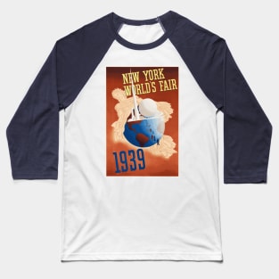 1939 New York World's Fair Poster Design Baseball T-Shirt